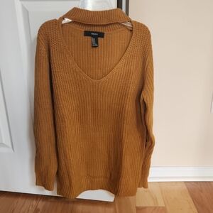 Forever 21 Mustard V-Neck Sweater Medium